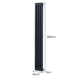 Traditional 2 Column Radiator - 1800 x 202mm - Anthracite Grey