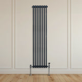 Traditional 2 Column Radiator - 1800 x 382mm - Anthracite Grey