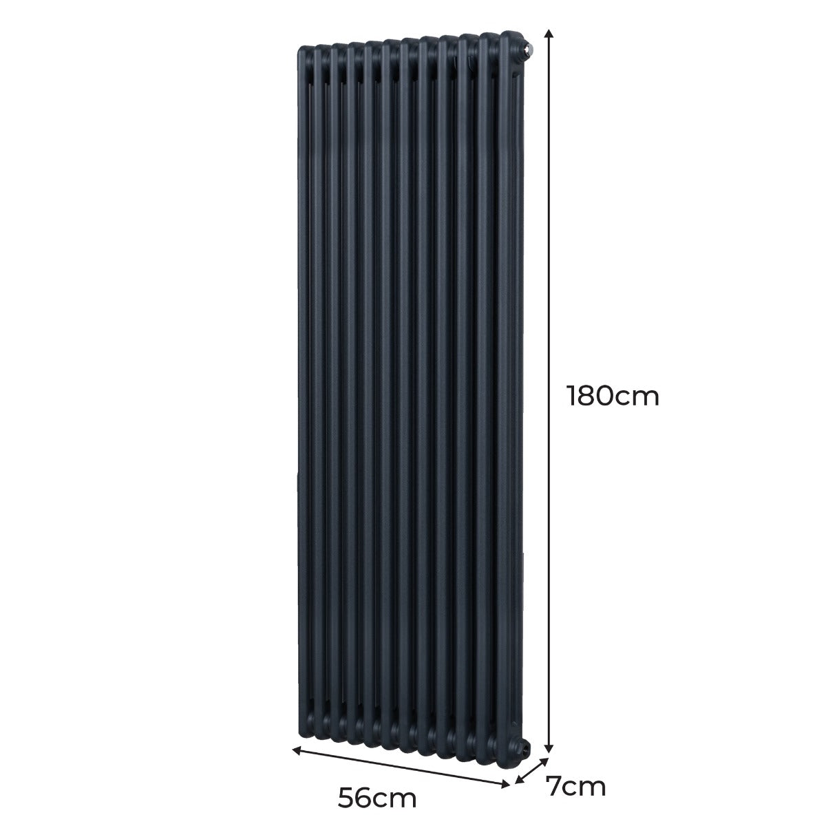 Traditional 2 Column Radiator - 1800 x 562mm - Anthracite Grey