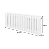 Traditional 3 Column Radiator - 300 x 832mm - White