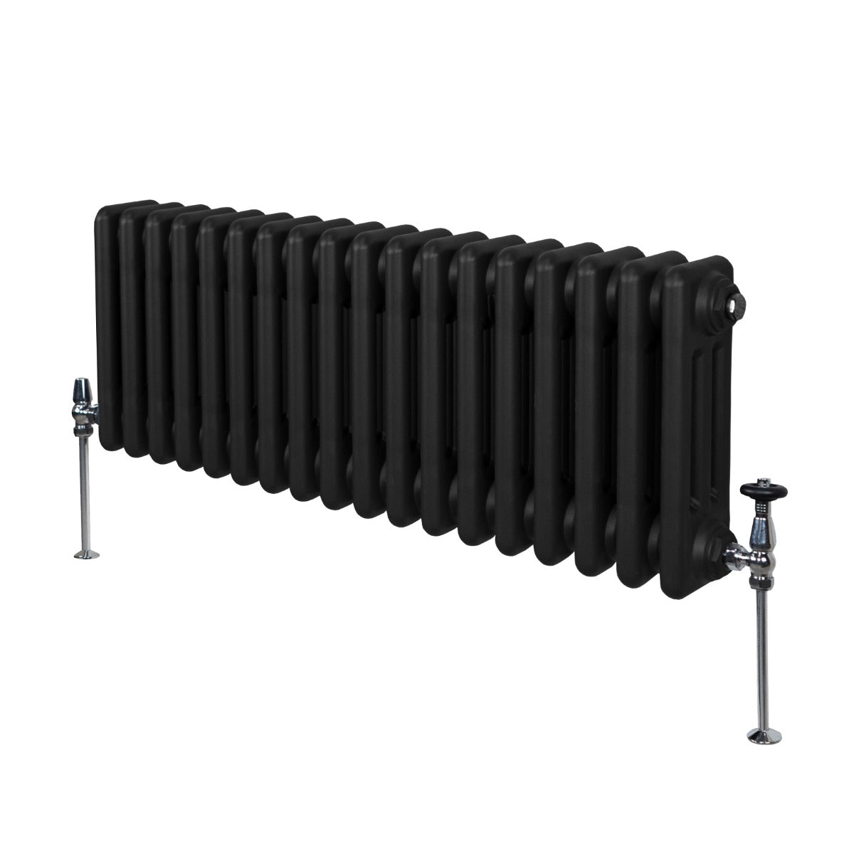 Traditional 3 Column Radiator - 300 x 832mm - Black