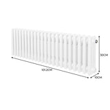 Traditional 3 Column Radiator - 300 x 1012mm - White