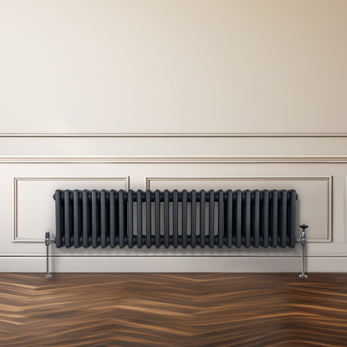 Traditional 3 Column Radiator - 300 x 1192mm - Anthracite Grey