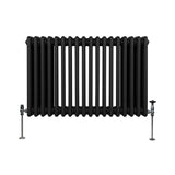 Traditional 3 Column Radiator - 600 x 832mm - Black