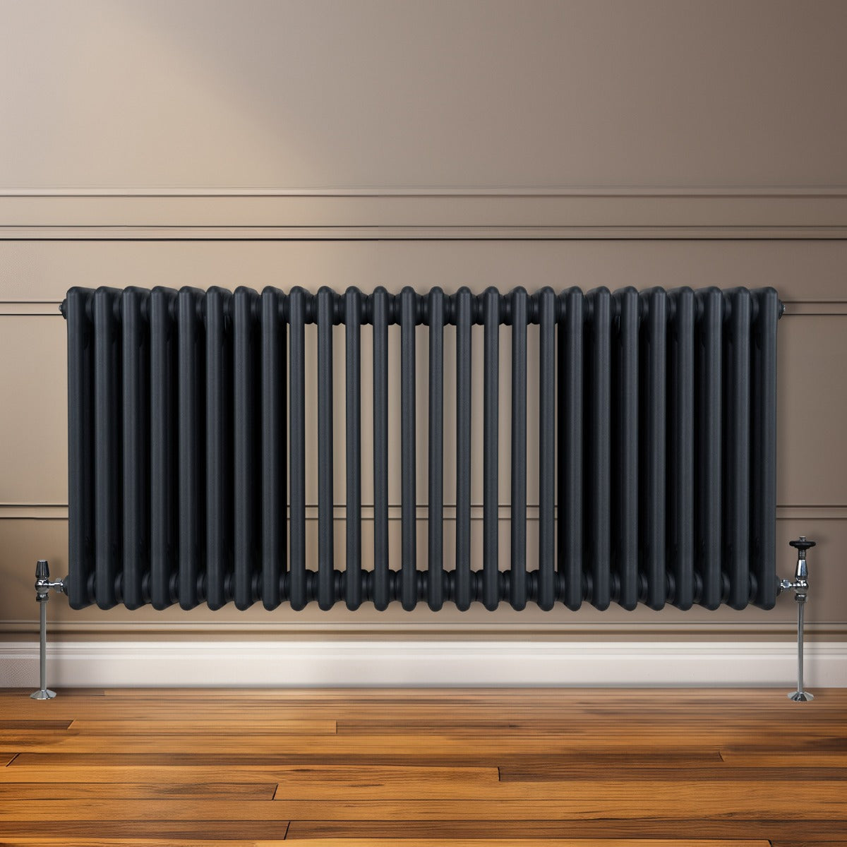 Traditional 3 Column Radiator - 600 x 1192mm - Anthracite Grey