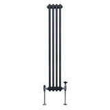 Traditional 3 Column Radiator - 1500 x 202mm - Anthracite Grey