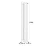 Traditional 3 Column Radiator - 1500 x 202mm - White