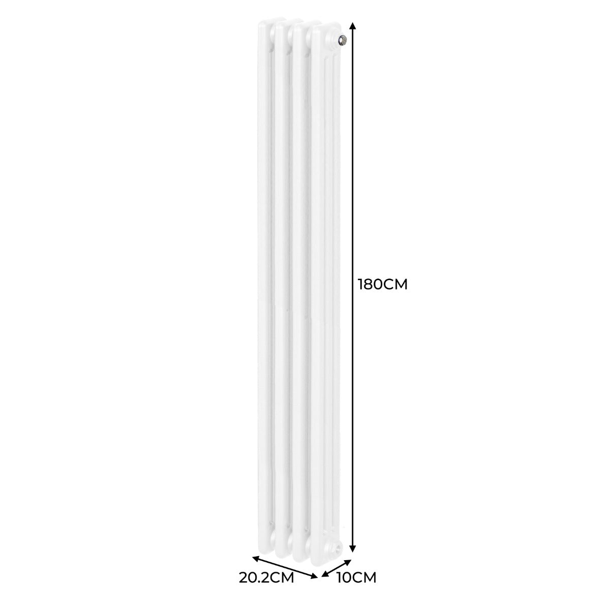 Traditional 3 Column Radiator - 1800 x 202mm - White