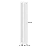 Traditional 3 Column Radiator - 1800 x 202mm - White