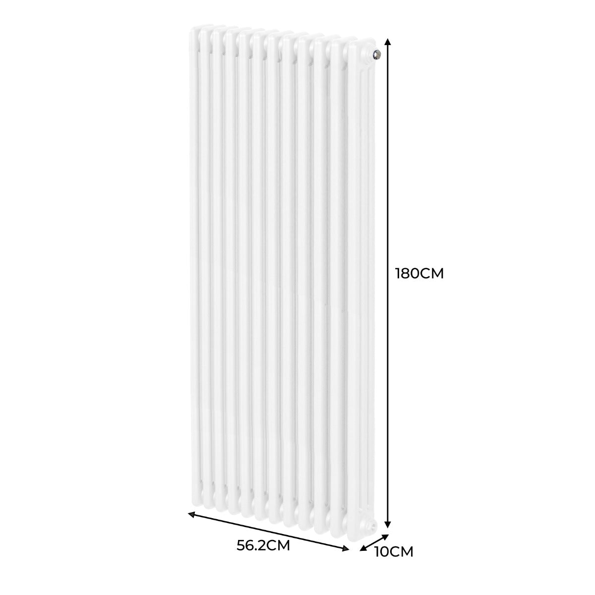 Traditional 3 Column Radiator - 1800 x 562mm - White