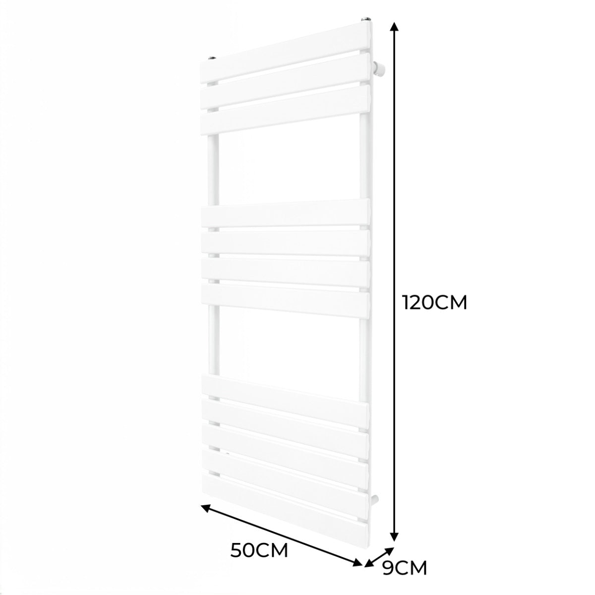 Flat Panel Towel Radiator – 1200mm x 500mm – White