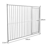 2m Dog Run Panel With Door – 8cm Bar Spacing