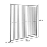 1.5m Dog Run Panel With Door – 5cm Bar Spacing