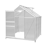 Polycarbonate Greenhouse 6ft x 6ft with Base – Silver