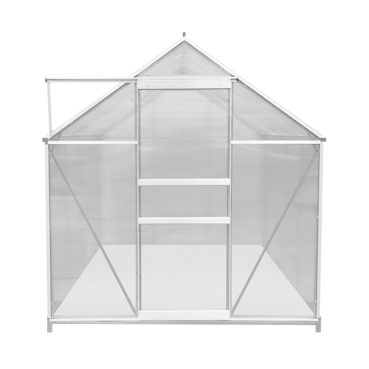 Polycarbonate Greenhouse 6ft x 8ft with Base – Silver