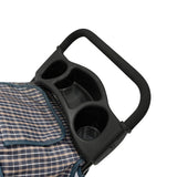 Pet Stroller with Rain Cover – Blue Tartan