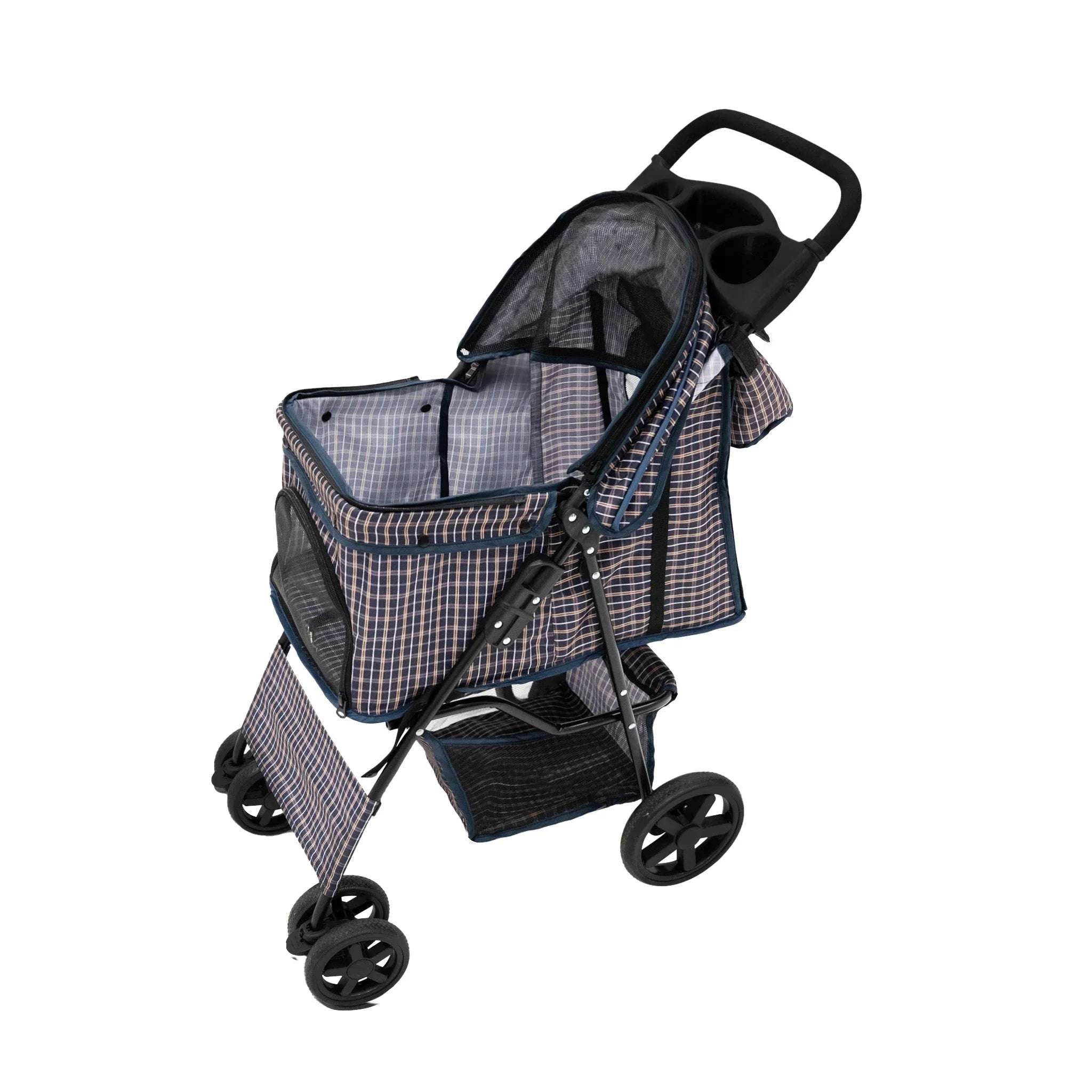 Pet Stroller with Rain Cover & Caddy Bag