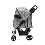 Pet Stroller with Rain Cover & Caddy Bag - Woven Grey