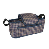 Pet Stroller with Rain Cover & Caddy Bag - Blue Tartan