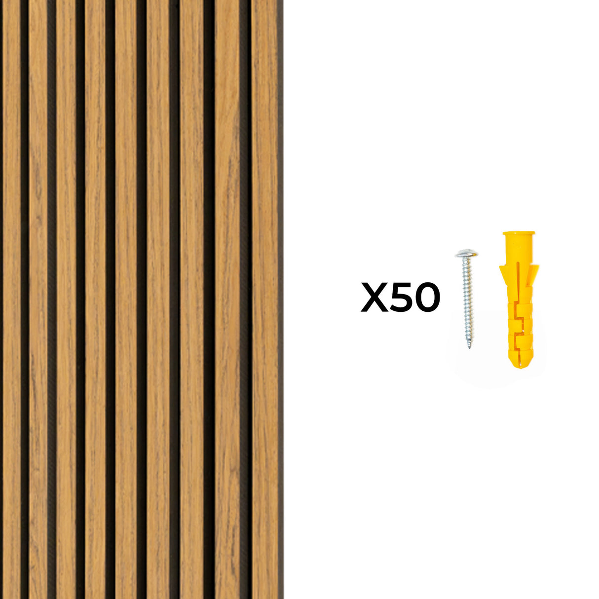 Acoustic Slat Wall Panels x 2 - Oak