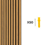 Acoustic Slat Wall Panels x 2 - Oak