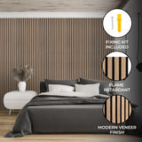 Acoustic Slat Wall Panels x 2 - Light Walnut