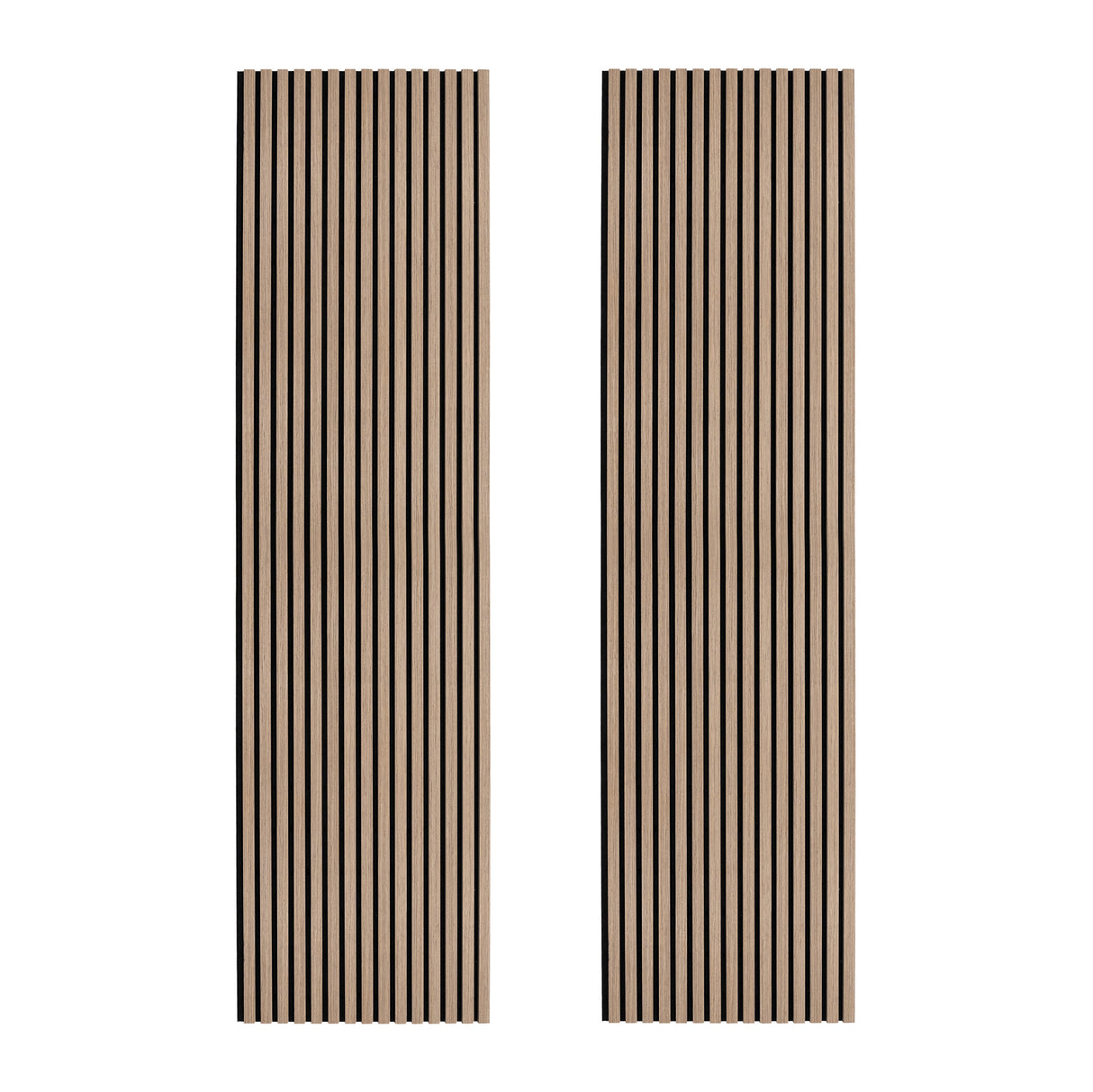 Acoustic Slat Wall Panels x 2 - Light Walnut