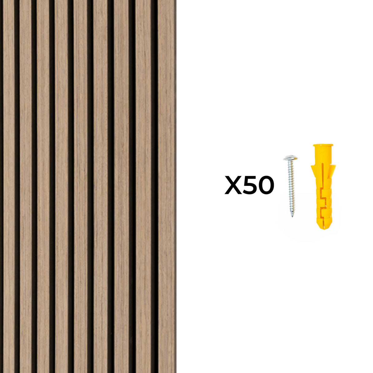 Acoustic Slat Wall Panels x 2 - Light Walnut