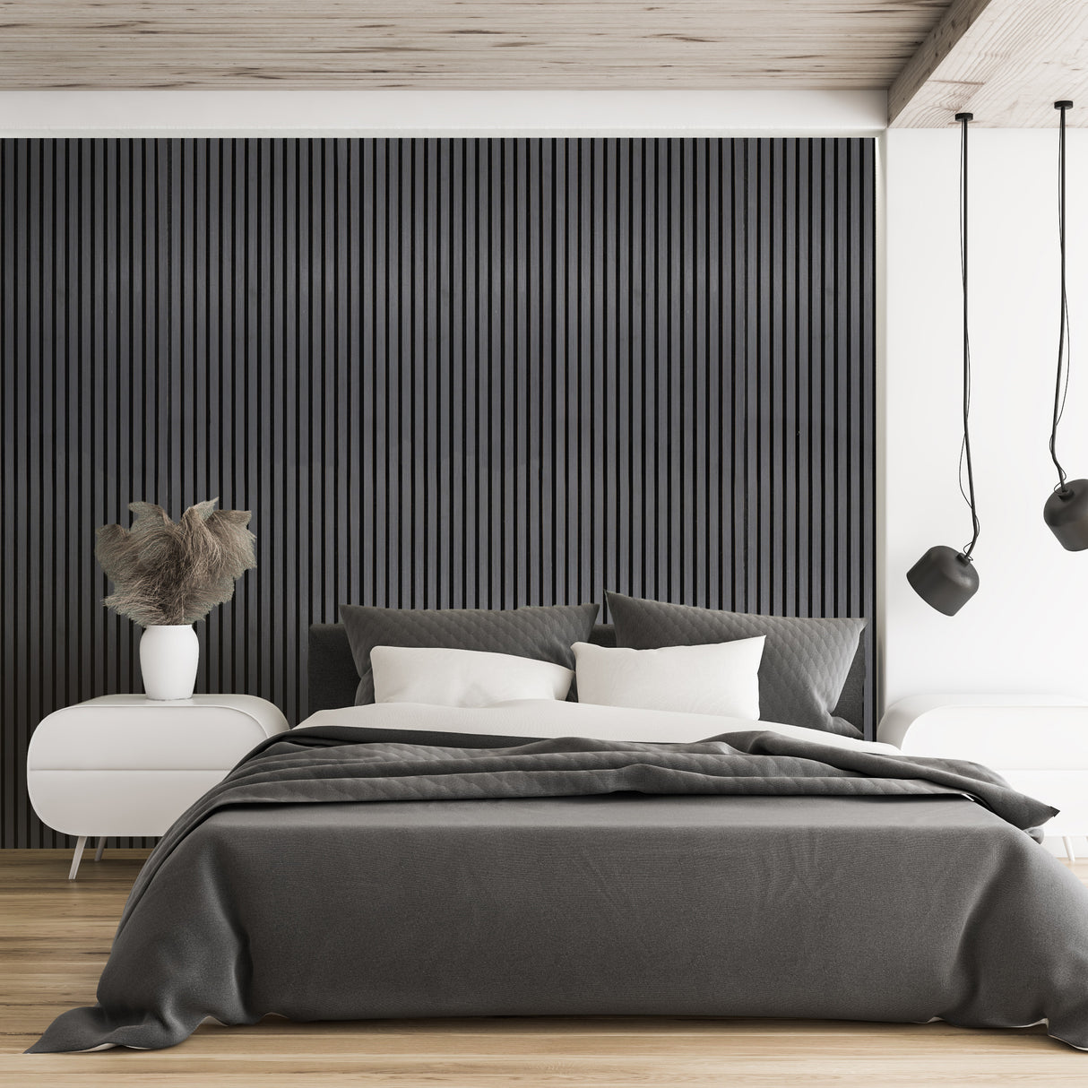 Acoustic Slat Wall Panel – Anthracite Grey