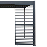 Anthracite aluminum pergola shutter panel, 92cm wide, featuring sleek horizontal slats and a modern, durable finish