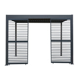 Anthracite aluminum pergola shutter panel with horizontal slats, 92cm wide, featuring a sleek modern design and durable finish