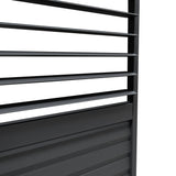 Anthracite aluminum pergola shutter panel with sleek horizontal slats, measuring 92cm wide, showcasing a modern matte finish