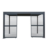 Anthracite aluminum pergola shutter panel, 123cm wide, featuring sleek horizontal slats and a modern design for outdoor spaces