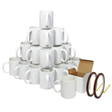 72 White Sublimation Mugs With Boxes & Heat Tape Roll