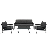 Aluminium 4 Piece Sofa Set - Anthracite Grey