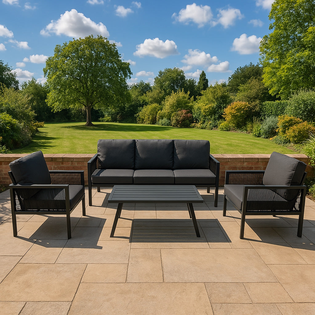 Aluminium 4 Piece Sofa Set - Anthracite Grey