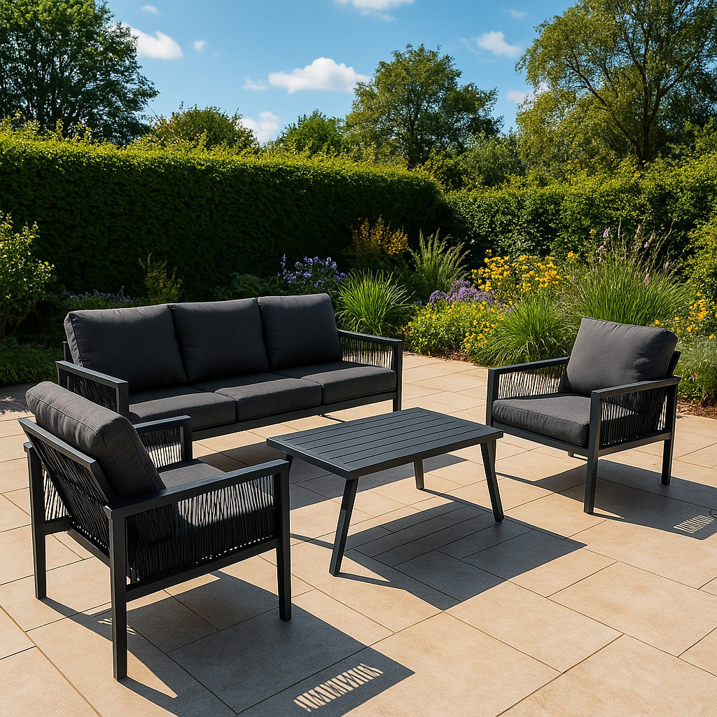 Aluminium 4 Piece Sofa Set - Anthracite Grey