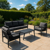 Aluminium 4 Piece Sofa Set - Anthracite Grey