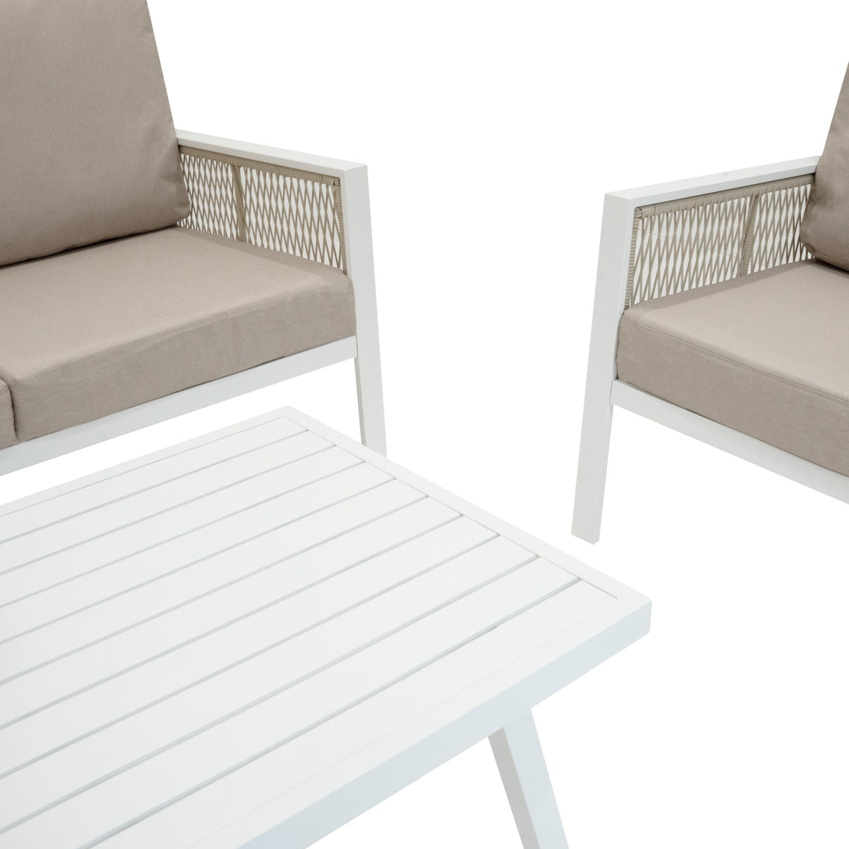 Aluminium 4 Piece Sofa Set - White