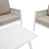 Aluminium 4 Piece Sofa Set - White
