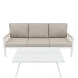 Aluminium 4 Piece Sofa Set - White