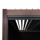 Wood Effect Aluminium Pergola With Blinds - 3m x 3m