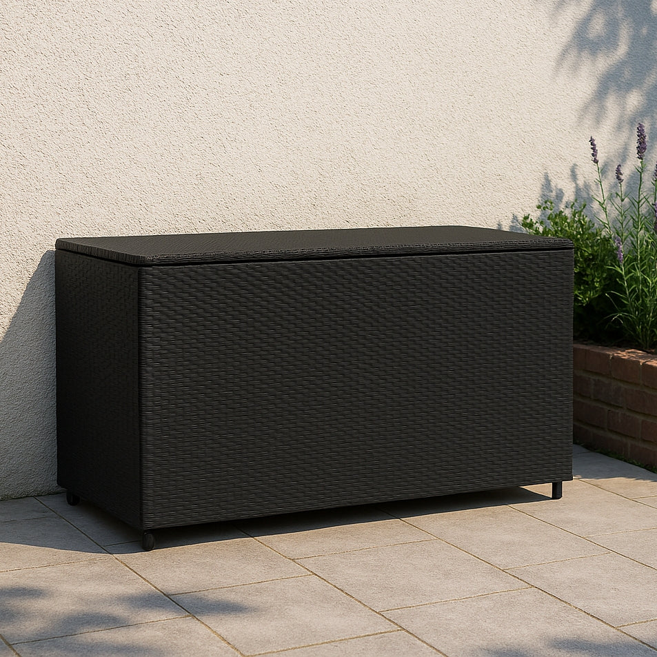 Rattan Cushion Storage Box 700L - Black