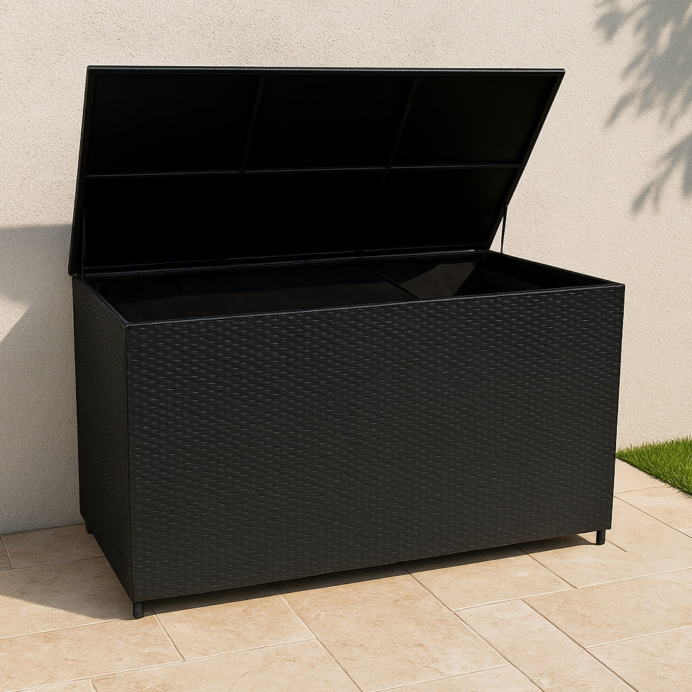 Rattan Cushion Storage Box 700L - Black