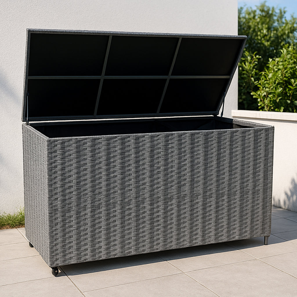 Rattan Cushion Storage Box 996L - Grey