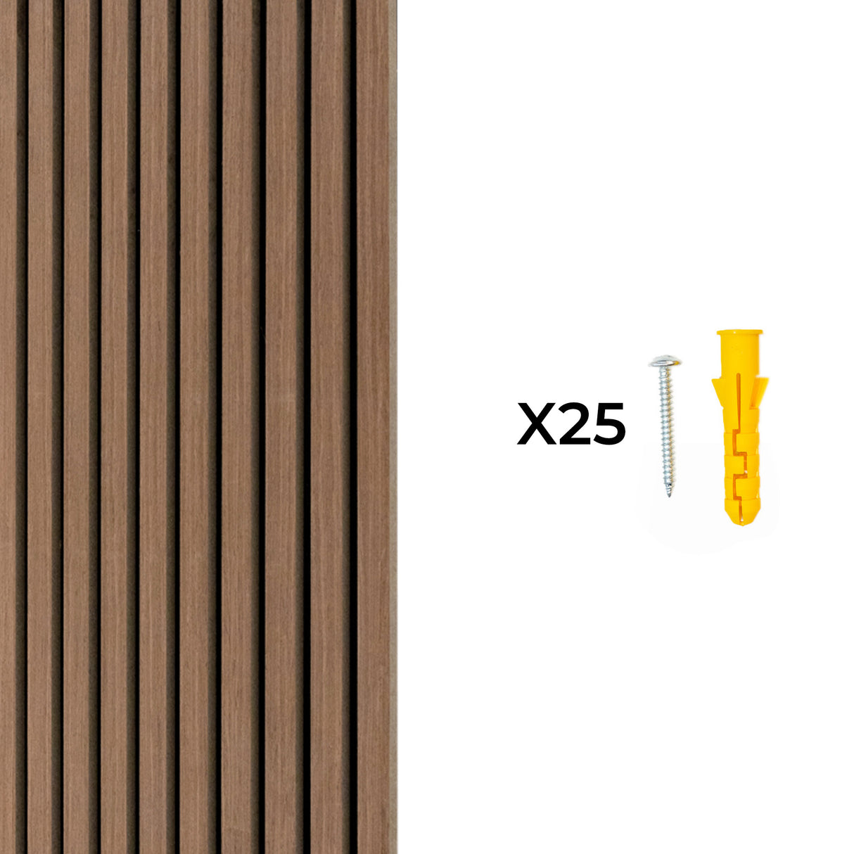 Acoustic Slat Wall Panel - Dark Walnut