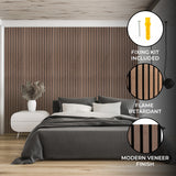 Acoustic Slat Wall Panel - Dark Walnut