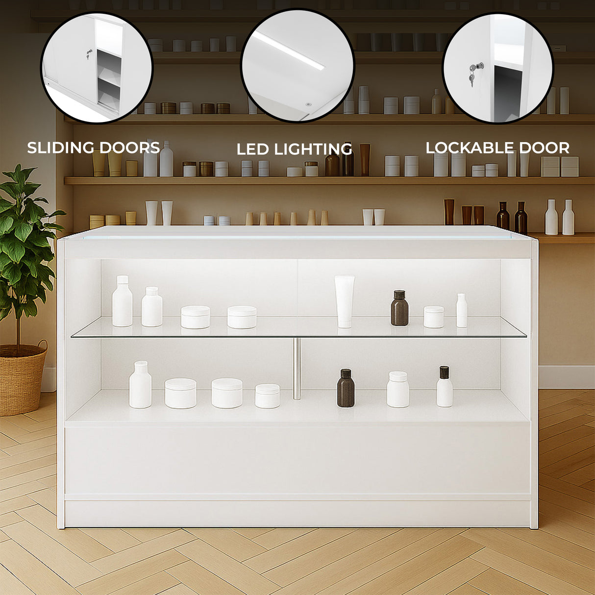 LED Retail Shop Counter C1500 - White