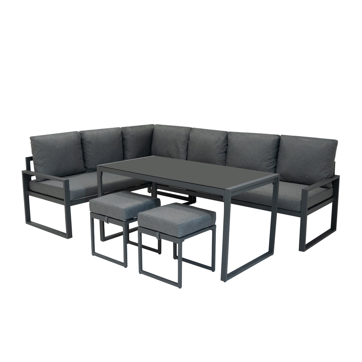 Aluminium Corner Sofa Set - Anthracite Grey
