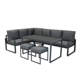 Aluminium Corner Sofa Set - Anthracite Grey